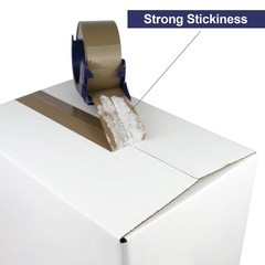 BOMEI PACK Packing Tape with Blue Dispenser Brown Packaging Tape for Shipping…