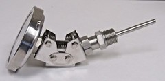 New PRM 32-400F/ 0-200C Temperature Gauge 3″ 304 SS Case ½” NPT Back Multi-angle