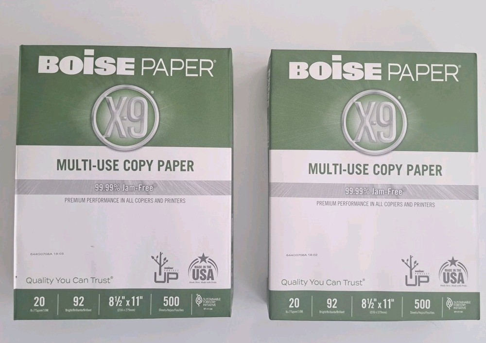 2 Reams Boise 3 Hole Punch Copy Paper 8.5″ x 11″ Multi-Use 20lb 500 Sheets