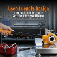 Heavy-Duty Ratchet Pipe Threader Kit with 6 NPT Dies for Metal & PVC Pipes, Port