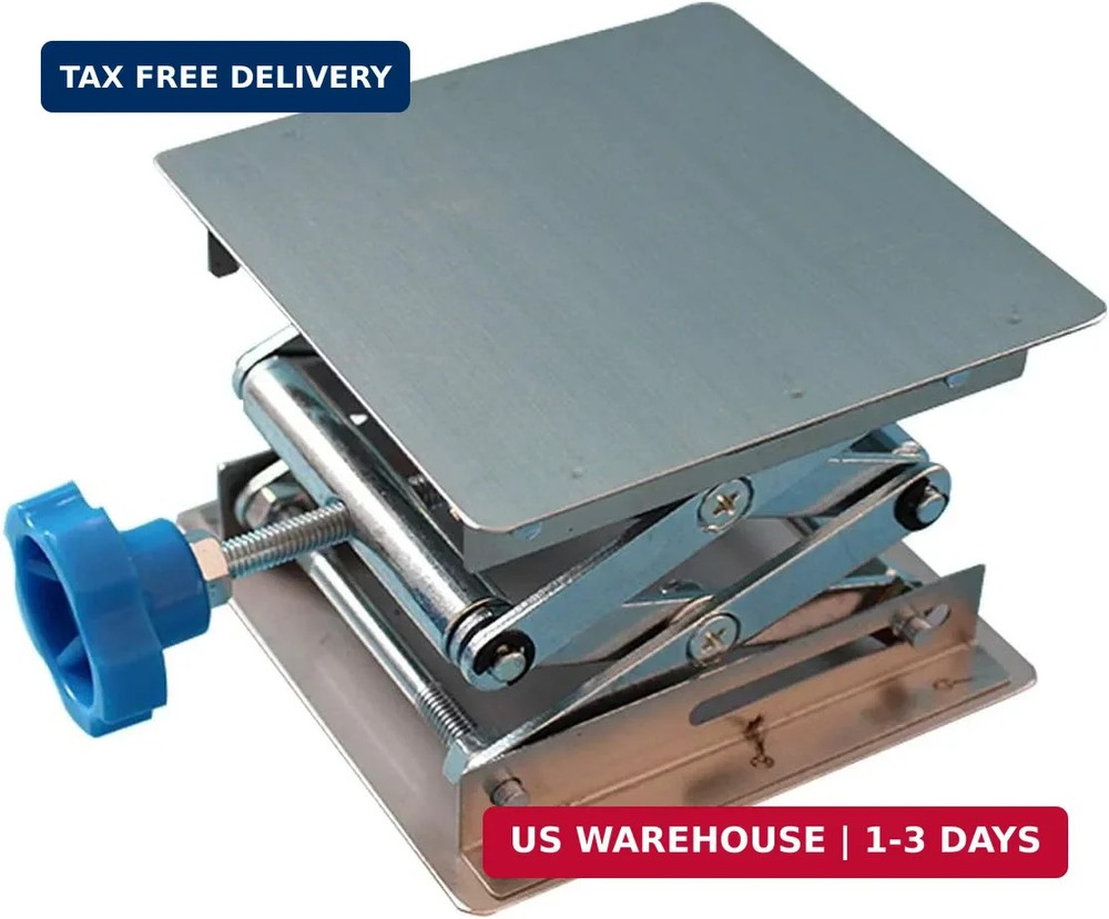 Stainless Steel Lab Jack Stand Table Lift Laboratory Mini Scissor Lift 4″ x 4″ w
