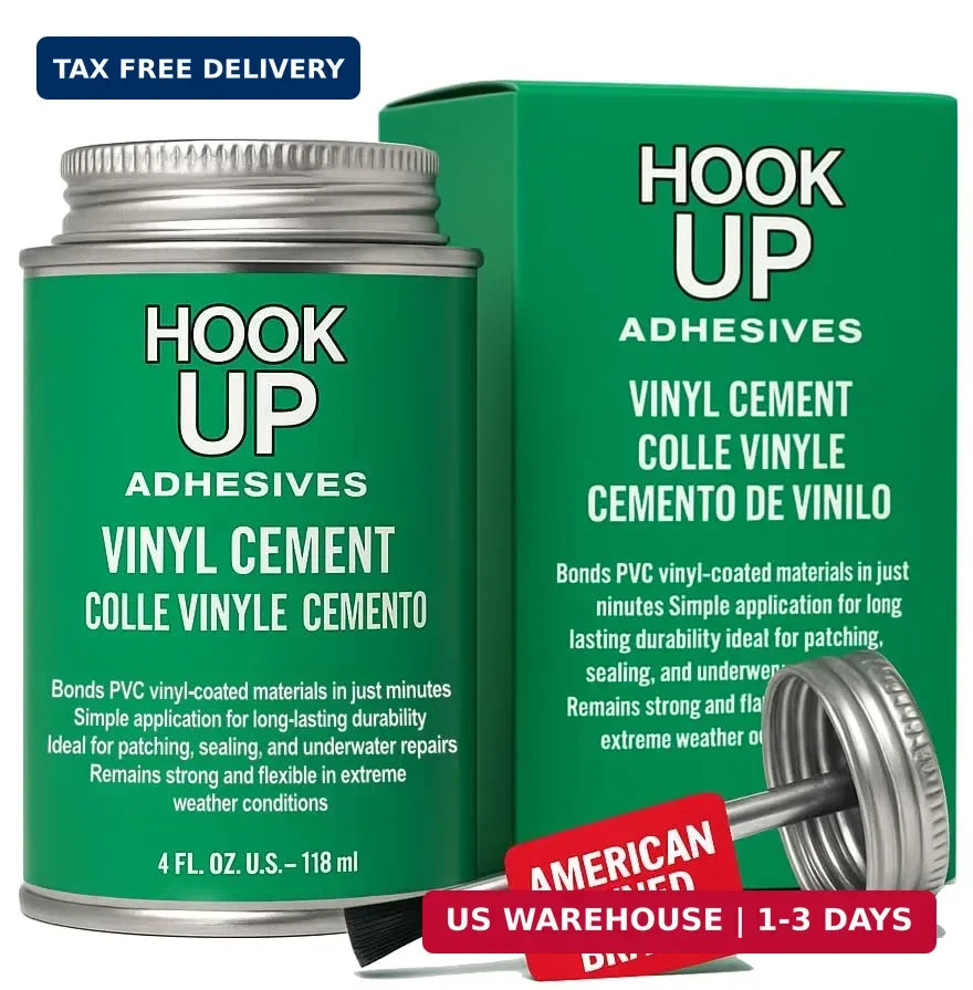 HOOK UP Vinyl Cement – Waterproof Pool Liner Repair Glue for Vinyl & PVC, Fast-D