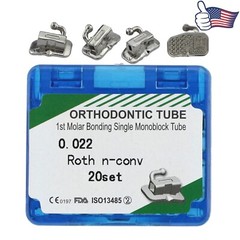 20sets Dental Orthodontic Buccal Tubes Molar Tube MBT Roth 022 1st 2nd Bondable