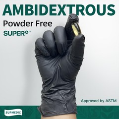 Supmedic Vinyl Disposable Exam Gloves, Black 4 X-Large, 100 X-large (Black)