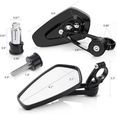 Motorcycle Mirrors – 7/8″ (22Mm) Bar End Rear View Mirrors Compatible