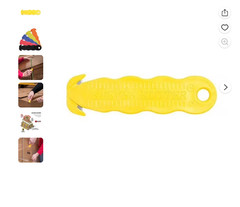 Klever Safety Cutter,Disp,4-5/8 in.,Yellow,PK10 KCJ-1Y