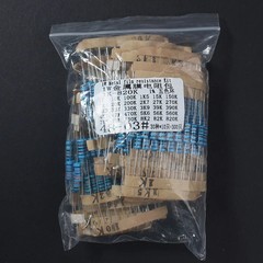300PCS 1W Metal Film Resistor Assortment Kit 1K-820K Ω 1% 10K 100K 1K5 15K 150K