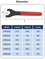 ER Spanner UM Wrench ER16-ER40UM for ER Nut Collet Chuck CNC Lathe Machine