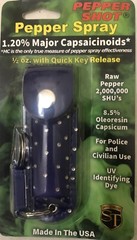 Keychain Pepper Spray POCKET POLICE Self Defense Women Safety SECURITY LEATHER