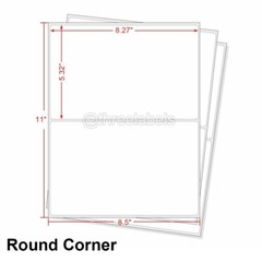 500-8000 8.5″x5.5″ Mailing Shipping Labels Round Corner Half Sheet Self Adhesive