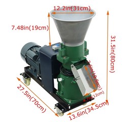 5mm Feed Pellet Mill Machine Chicken/Duck Feed Granulator 80-120KG/h 2Roller220V