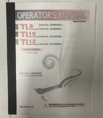 8 10 12 Track Loader Operator Maint Manual Fits Takeuchi TL8 TL10 TL12