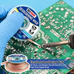 BEEYUIHF 30mL No Clean Soldering Flux Paste with 10ft Desoldering Wick Braid