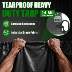 Sunvigor Tarp Waterproof 10x20Ft, Extra Thick 14 Mil Heavy Duty Tarp Cover, T…