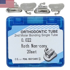 Dental Orthodontic Buccal Tube Roth MBT 022 1st 2nd Molar Bondable Mesh Base