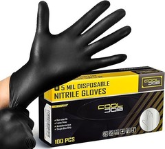 COOLJOB 5 Mil Disposable Nitrile Gloves Heavy Duty Gloves 100pic/box S-XL Size