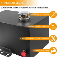 5 Gallon 14 Gauge Steel Hydraulic Fluid Reservoir Tank Inlet 1-1/2″& Outlet 3/4″