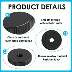 Tohhdov 8 Pack 1/4″20 Female Thumb Thread Knob Fastener, Aluminum Alloy Flat …