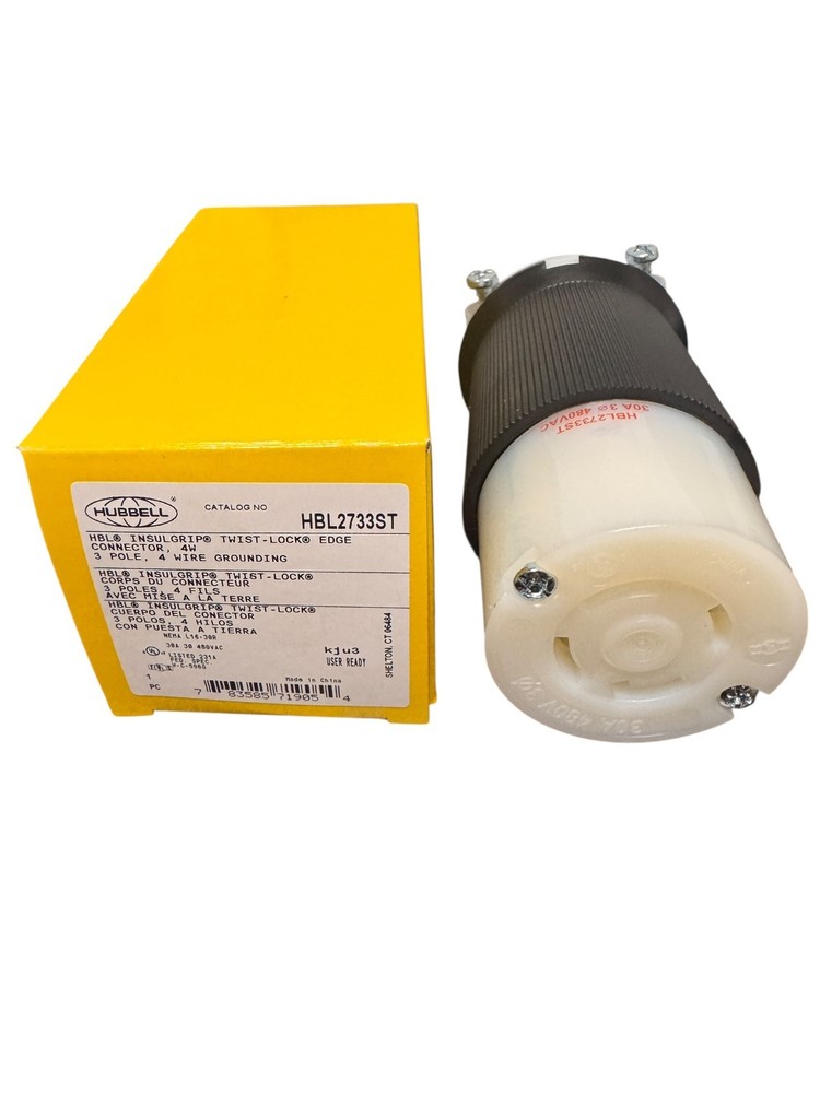 Hubbell Wiring Device-Kellems Hbl2733st Locking Connector, L16-30R, 30 A, 480V
