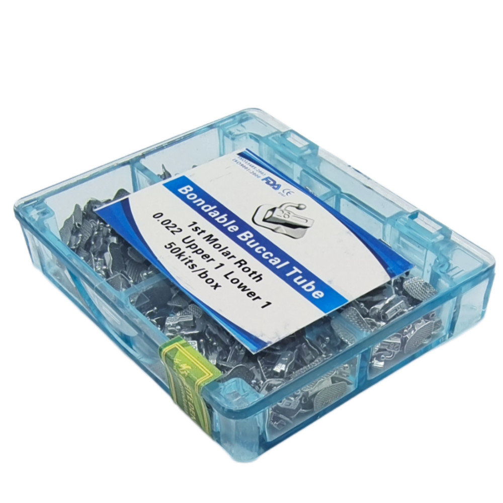 50Sets Dental Orthodontic Sgl Buccal Tube Roth.022 1st Molar Non-Conv Mesh Base
