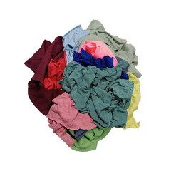 Colored Knit T-Shirt Wiping Rags – 10 lbs. Box Cotton Cleaning Cloths