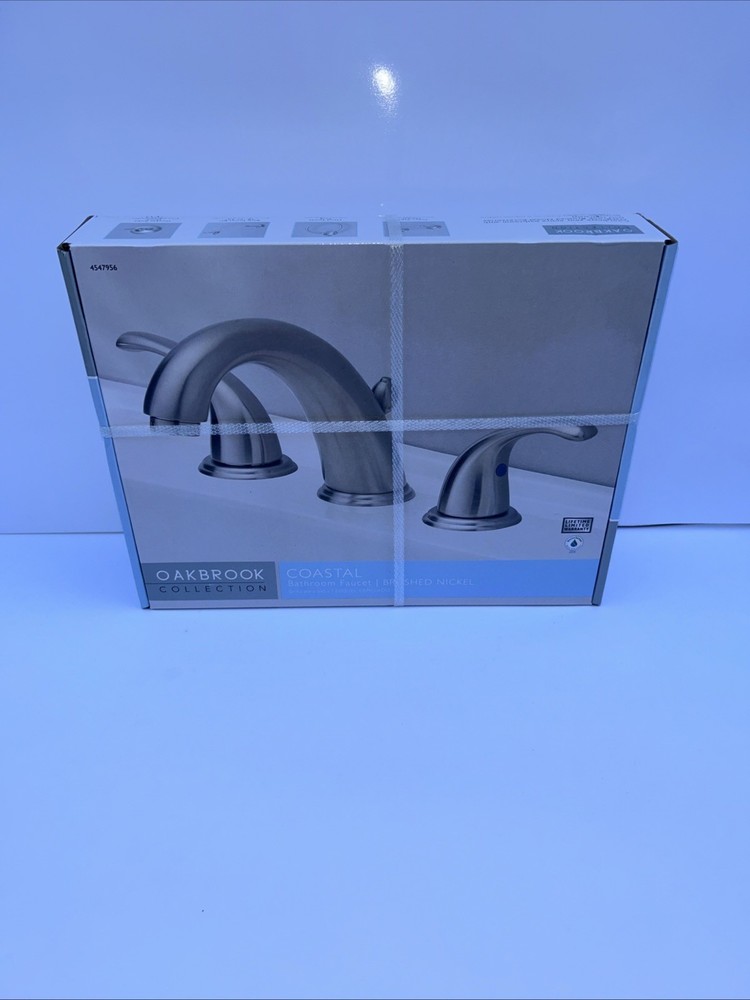 OakBrook Brushed Nickel Widespread Bathroom Sink Faucet 6in. – 12 in 4547956 NEW