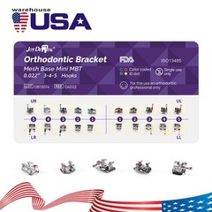 Dental Orthodontic Metal Brackets Braces Mini MBT 0.022 345 Hooks 20pcs/Pack