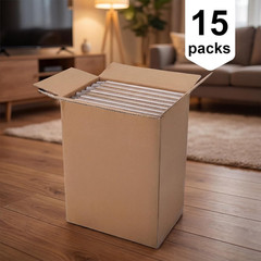 9X9X9 Shipping Boxes 15 Pack, White Corrugated Cardboard Boxes with Side-Lock an