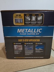 RockSolid Metallic Floor Coating Kit, Brilliant Blue, High Gloss, 80 Oz – 299745
