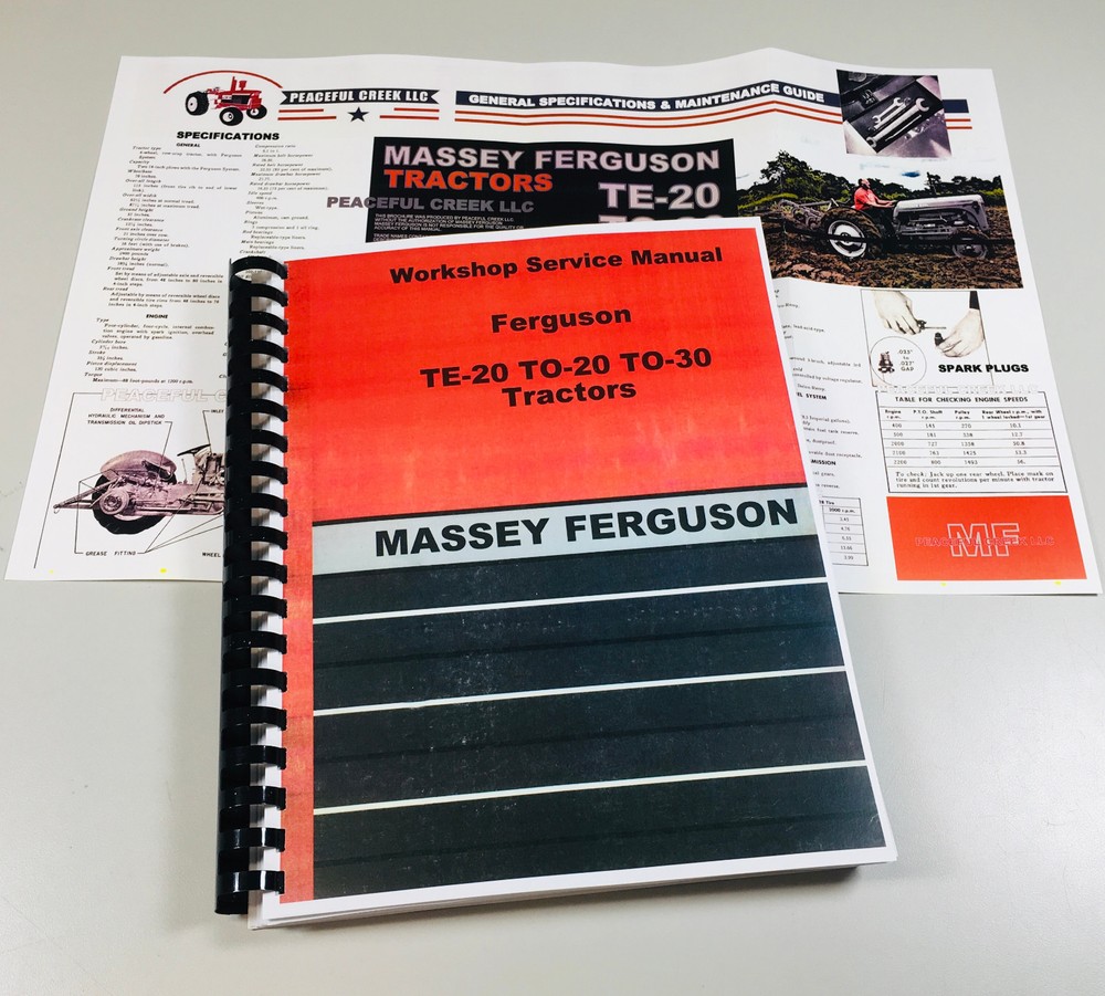 Ferguson To-30 To-20 Te-20 Tractor Service Repair Shop Manual To20 Te20 To30