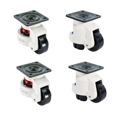 4X Leveling Machine Caster with Rubber Pad Retractable Workbench Caster Wheel