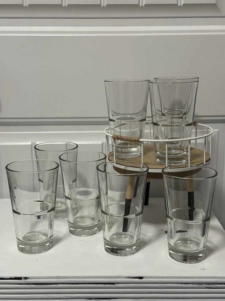 8 Vintage Libbey DuraTuff Endeavor Glasses, Stackable Heavy Duty Tumblers