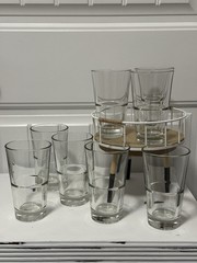 8 Vintage Libbey DuraTuff Endeavor Glasses, Stackable Heavy Duty Tumblers
