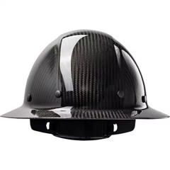 Dynamic Wolfjaw Glossy Black Type 1-Class C Full Brim Black Carbon Fiber Hard Ha