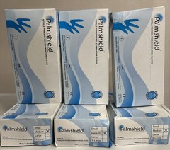 Palmshield Blue Nitrile Power Free Examination Gloves, 100/box (6 Of 100).