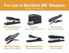 Bostitch Office B8 PowerCrown 0.25 Inch Staples, Pack 30,000 Silver