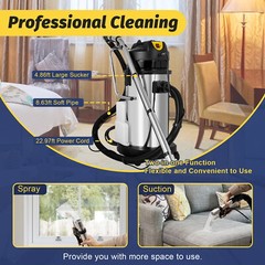 40L 3in1 Commercial Carpet Cleaning Machine,Steam Vacuum Cleaner Extractor