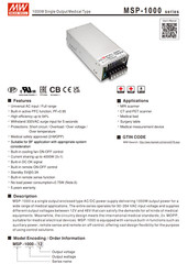 MSP-1000-48 MEAN WELL 1000W 48V 21A AC/DC Enclosed Switching Power Supply