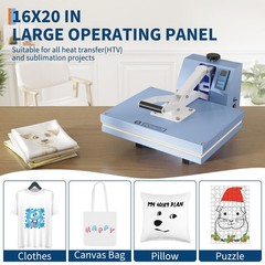 16″x20″ Digital Clamshell T-Shirt Heat Press Machine Transfer Sublimation Print