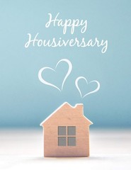 Mediz Notecards for Real Estate Agents Pack of 25, Happy Housiversary – Blue