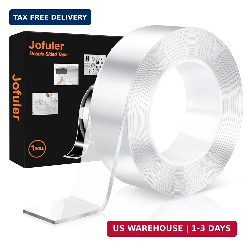 Double Sided Tape Heavy Duty, 1.18 in x 10 FT Clear Double Sided Mounting Tape,