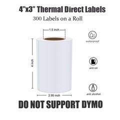 4×3 inch Direct Thermal Labels for Shipping, Barcodes, Address, Compatible wi…