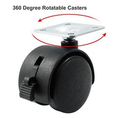 4 Pcs 1.5 Inch Swivel Caster Wheels Replacement with Brake for Workbench Tables