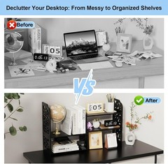 Elegant Black PVC Shelves for Desk – Adjustable & Stylish Organizer for Any Room