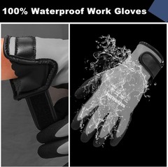 NATURALRISE 100% Waterproof Gloves for Men & Women,Winter Work Medium, Grey