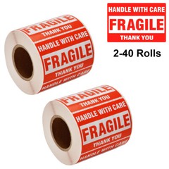 1000 Fragile Stickers 2×3 Handle with Care Thank You 500 Per Roll Warning Labels