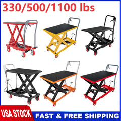 330 500 1100Lbs Hydraulic Lift Table Cart 28.5″ or 32″ Lifting Single Scissor