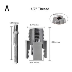2Pcs 1/2”&3/4” Water Pipe Integrated Internal & External Pipe Threading Tool