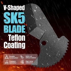 SHALL PVC Pipe Cutter, Cuts up to 2-1/2″, Heavy-Duty Aluminum Ratchet Pipe Cutte