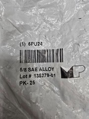 (QTY 75) 6PU24: Screw 5/8 In Steel Through Hardened Zinc Yellow 0.656 In Dia.